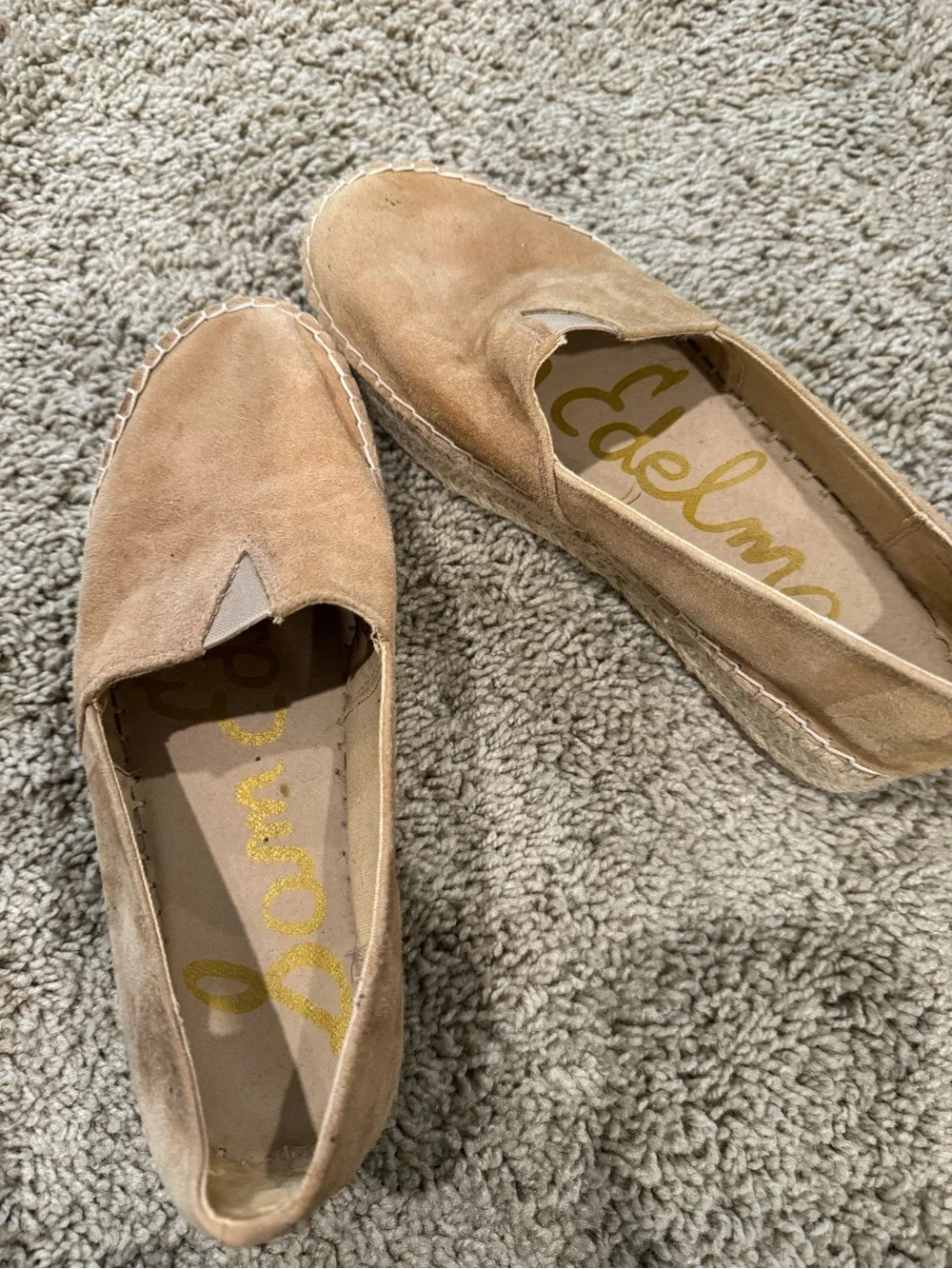 Sam Edelman Tan Suede Espadrille Flats